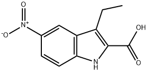 3-ETHYL-5-NITRO-1H-INDOLE-2-CARBOXYLIC ACID 结构式