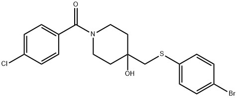 (4-([(4-BROMOPHENYL)SULFANYL]METHYL)-4-HYDROXYPIPERIDINO)(4-CHLOROPHENYL)METHANONE 结构式