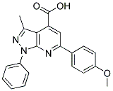 6-(4-METHOXY-PHENYL)-3-METHYL-1-PHENYL-1H-PYRAZOLO[3,4-B]PYRIDINE-4-CARBOXYLIC ACID 结构式