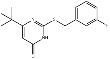 6-(TERT-BUTYL)-2-[(3-FLUOROBENZYL)SULFANYL]-4(3H)-PYRIMIDINONE 结构式