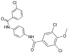 3,5-Dichloro-N-{4-[(3-chlorobenzoyl)amino]phenyl}-4-methoxybenzamide 结构式