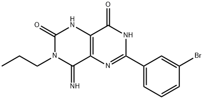 6-(3-BROMOPHENYL)-4-IMINO-3-PROPYL-1,3,7-TRIHYDRO-5,7-DIAZAQUINAZOLINE-2,8-DIONE 结构式