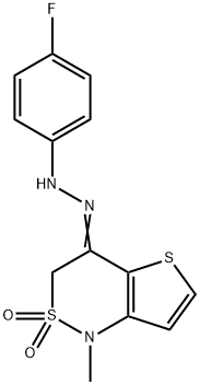 1-METHYL-2LAMBDA6-THIENO[3,2-C][1,2]THIAZINE-2,2,4(1H,3H)-TRIONE 4-[N-(4-FLUOROPHENYL)HYDRAZONE] 结构式