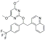 4-[2-((4,6-DIMETHOXYPYRIMIDIN-2-YL)OXY)-2-(4-(TRIFLUOROMETHYL)PHENYL)ETHYL]QUINOLINE 结构式