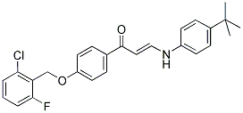 (E)-3-[4-(TERT-BUTYL)ANILINO]-1-(4-[(2-CHLORO-6-FLUOROBENZYL)OXY]PHENYL)-2-PROPEN-1-ONE 结构式