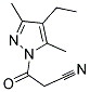 3-(4-ETHYL-3,5-DIMETHYL-1H-PYRAZOL-1-YL)-3-OXOPROPANENITRILE 结构式