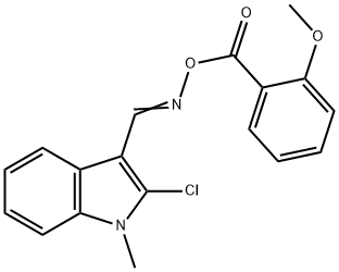 2-CHLORO-3-(([(2-METHOXYBENZOYL)OXY]IMINO)METHYL)-1-METHYL-1H-INDOLE 结构式