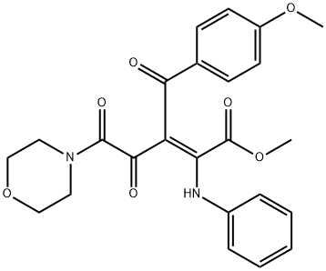 (Z)-METHYL 3-(4-METHOXYBENZOYL)-5-MORPHOLINO-4,5-DIOXO-2-(PHENYLAMINO)PENT-2-ENOATE 结构式