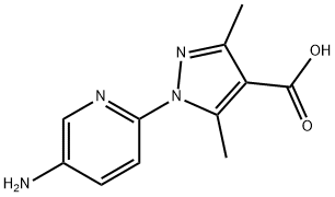 1-(5-AMINO-2-PYRIDINYL)-3,5-DIMETHYL-1H-PYRAZOLE-4-CARBOXYLIC ACID 结构式