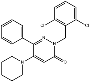 2-(2,6-DICHLOROBENZYL)-6-PHENYL-5-PIPERIDINO-3(2H)-PYRIDAZINONE 结构式