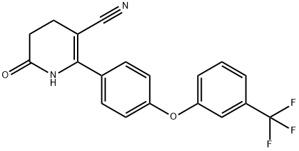 6-OXO-2-(4-[3-(TRIFLUOROMETHYL)PHENOXY]PHENYL)-1,4,5,6-TETRAHYDRO-3-PYRIDINECARBONITRILE 结构式