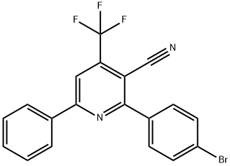 2-(4-Bromophenyl)-6-phenyl-4-(trifluoromethyl)nicotinonitrile 结构式
