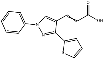 3-(1-苯基-3-(噻吩-2-基)-1H-吡唑-4-基)丙烯酸 结构式