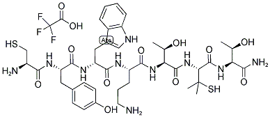 H-Cys-Tyr-D-Trp-Orn-Thr-Pen-Thr-NH2 TFA 结构式
