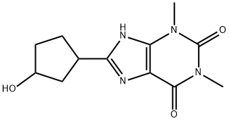 8-(3-HYDROXYCYCLOPENTYL)-1,3-DIMETHYL-3,7-DIHYDRO-1H-PURINE-2,6-DIONE 结构式