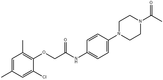 N-(4-(4-ACETYLPIPERAZIN-1-YL)PHENYL)-2-(2-CHLORO-4,6-DIMETHYLPHENOXY)ACETAMIDE 结构式