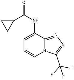 N-[3-(TRIFLUOROMETHYL)[1,2,4]TRIAZOLO[4,3-A]PYRIDIN-8-YL]CYCLOPROPANECARBOXAMIDE 结构式