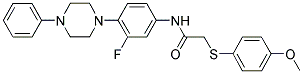 N-[3-FLUORO-4-(4-PHENYLPIPERAZINO)PHENYL]-2-[(4-METHOXYPHENYL)SULFANYL]ACETAMIDE 结构式