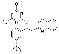 2-[2-((4,6-DIMETHOXYPYRIMIDIN-2-YL)OXY)-2-(3-(TRIFLUOROMETHYL)PHENYL)ETHYL]QUINOLINE 结构式