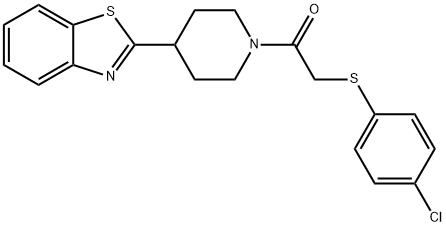 1-[4-(1,3-Benzothiazol-2-yl)piperidino]-2-[(4-chlorophenyl)sulfanyl]-1-ethanone 结构式