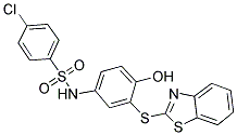 N-[3-(1,3-BENZOTHIAZOL-2-YLTHIO)-4-HYDROXYPHENYL]-4-CHLOROBENZENESULFONAMIDE 结构式