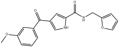 N-(2-FURYLMETHYL)-4-(3-METHOXYBENZOYL)-1H-PYRROLE-2-CARBOXAMIDE 结构式