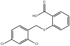 2-[(2,4-DICHLOROBENZYL)SULFANYL]BENZENECARBOXYLIC ACID 结构式