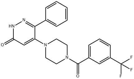 6-PHENYL-5-(4-[3-(TRIFLUOROMETHYL)BENZOYL]PIPERAZINO)-3(2H)-PYRIDAZINONE 结构式