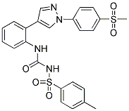 N-((4-METHYLPHENYL)SULPHONYL)-N'-[2-(1-(4-(METHYLSULPHONYL)PHENYL)-1H-PYRAZOL-4-YL)PHENYL]UREA 结构式