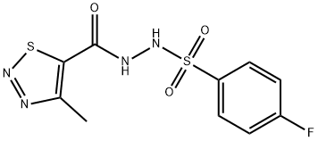 4-FLUORO-N'-[(4-METHYL-1,2,3-THIADIAZOL-5-YL)CARBONYL]BENZENESULFONOHYDRAZIDE 结构式