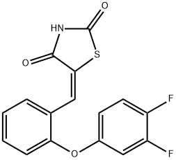 5-((E)-[2-(3,4-DIFLUOROPHENOXY)PHENYL]METHYLIDENE)-1,3-THIAZOLANE-2,4-DIONE 结构式