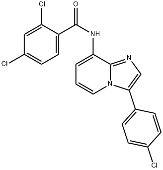 2,4-DICHLORO-N-[3-(4-CHLOROPHENYL)IMIDAZO[1,2-A]PYRIDIN-8-YL]BENZENECARBOXAMIDE 结构式
