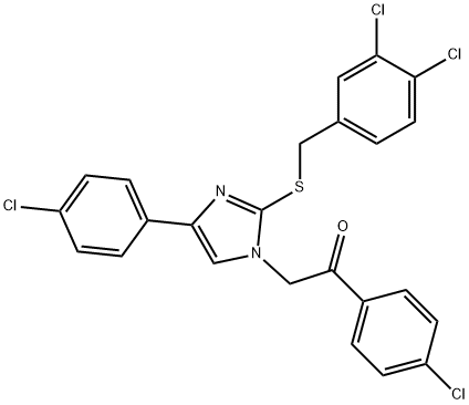 1-(4-CHLOROPHENYL)-2-(4-(4-CHLOROPHENYL)-2-[(3,4-DICHLOROBENZYL)SULFANYL]-1H-IMIDAZOL-1-YL)-1-ETHANONE 结构式