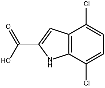 4,7-DICHLORO-1H-INDOLE-2-CARBOXYLIC ACID 结构式
