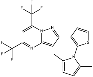2-[2-(2,5-DIMETHYL-1H-PYRROL-1-YL)-3-THIENYL]-5,7-BIS(TRIFLUOROMETHYL)PYRAZOLO[1,5-A]PYRIMIDINE 结构式