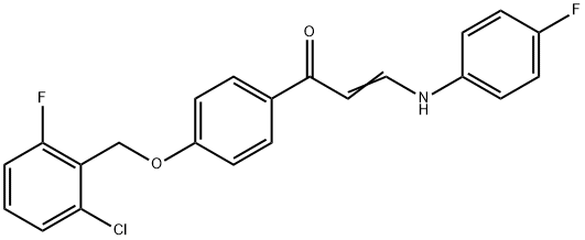 (E)-1-(4-[(2-CHLORO-6-FLUOROBENZYL)OXY]PHENYL)-3-(4-FLUOROANILINO)-2-PROPEN-1-ONE 结构式