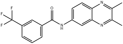 N-(2,3-DIMETHYL-6-QUINOXALINYL)-3-(TRIFLUOROMETHYL)BENZENECARBOXAMIDE 结构式