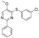 4-[(3-CHLOROPHENYL)SULFANYL]-2-PHENYL-5-PYRIMIDINYL METHYL ETHER 结构式