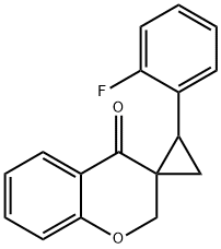 3-(1-(2-FLUOROPHENYL)SPIROCYCLOPROPYL)-2,3-DIHYDRO-4H-CHROMEN-4-ONE 结构式