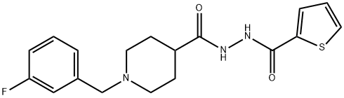 N'-([1-(3-FLUOROBENZYL)-4-PIPERIDINYL]CARBONYL)-2-THIOPHENECARBOHYDRAZIDE 结构式