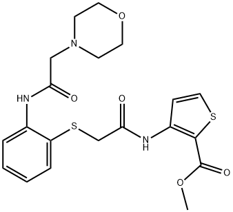 METHYL 3-([2-((2-[(2-MORPHOLINOACETYL)AMINO]PHENYL)SULFANYL)ACETYL]AMINO)-2-THIOPHENECARBOXYLATE 结构式