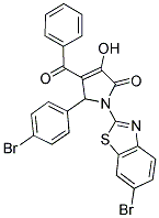 4-BENZOYL-1-(6-BROMO-1,3-BENZOTHIAZOL-2-YL)-5-(4-BROMOPHENYL)-3-HYDROXY-1,5-DIHYDRO-2H-PYRROL-2-ONE 结构式
