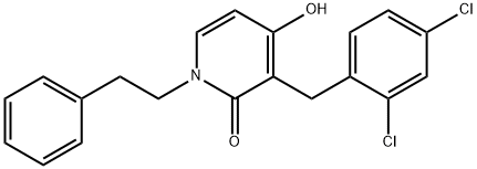 3-(2,4-DICHLOROBENZYL)-4-HYDROXY-1-PHENETHYL-2(1H)-PYRIDINONE 结构式