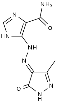 5-[(2E)-2-(3-METHYL-5-OXO-1,5-DIHYDRO-4H-PYRAZOL-4-YLIDENE)HYDRAZINO]-1H-IMIDAZOLE-4-CARBOXAMIDE 结构式