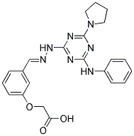 (E)-2-(3-((2-(4-(PHENYLAMINO)-6-(PYRROLIDIN-1-YL)-1,3,5-TRIAZIN-2-YL)HYDRAZONO)METHYL)PHENOXY)ACETIC ACID 结构式