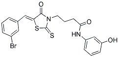 4-[(5Z)-5-(3-Bromobenzylidene)-4-oxo-2-thioxo-1,3-thiazolidin-3-yl]-N-(3-hydroxyphenyl)butanamide 结构式