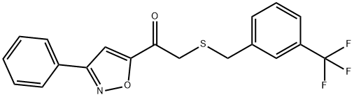 1-(3-PHENYL-5-ISOXAZOLYL)-2-([3-(TRIFLUOROMETHYL)BENZYL]SULFANYL)-1-ETHANONE 结构式