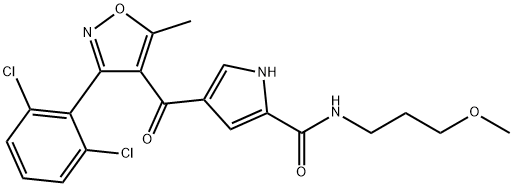 4-([3-(2,6-DICHLOROPHENYL)-5-METHYL-4-ISOXAZOLYL]CARBONYL)-N-(3-METHOXYPROPYL)-1H-PYRROLE-2-CARBOXAMIDE 结构式