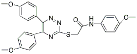 2-(5,6-BIS(4-METHOXYPHENYL)-1,2,4-TRIAZIN-3-YLTHIO)-N-(4-METHOXYPHENYL)ACETAMIDE 结构式