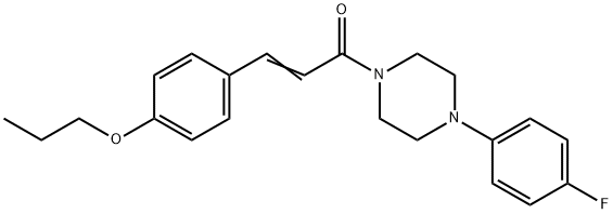 1-[4-(4-FLUOROPHENYL)PIPERAZINO]-3-(4-PROPOXYPHENYL)-2-PROPEN-1-ONE 结构式